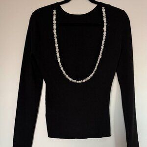 Gorgeous high neck, low back gem sweater